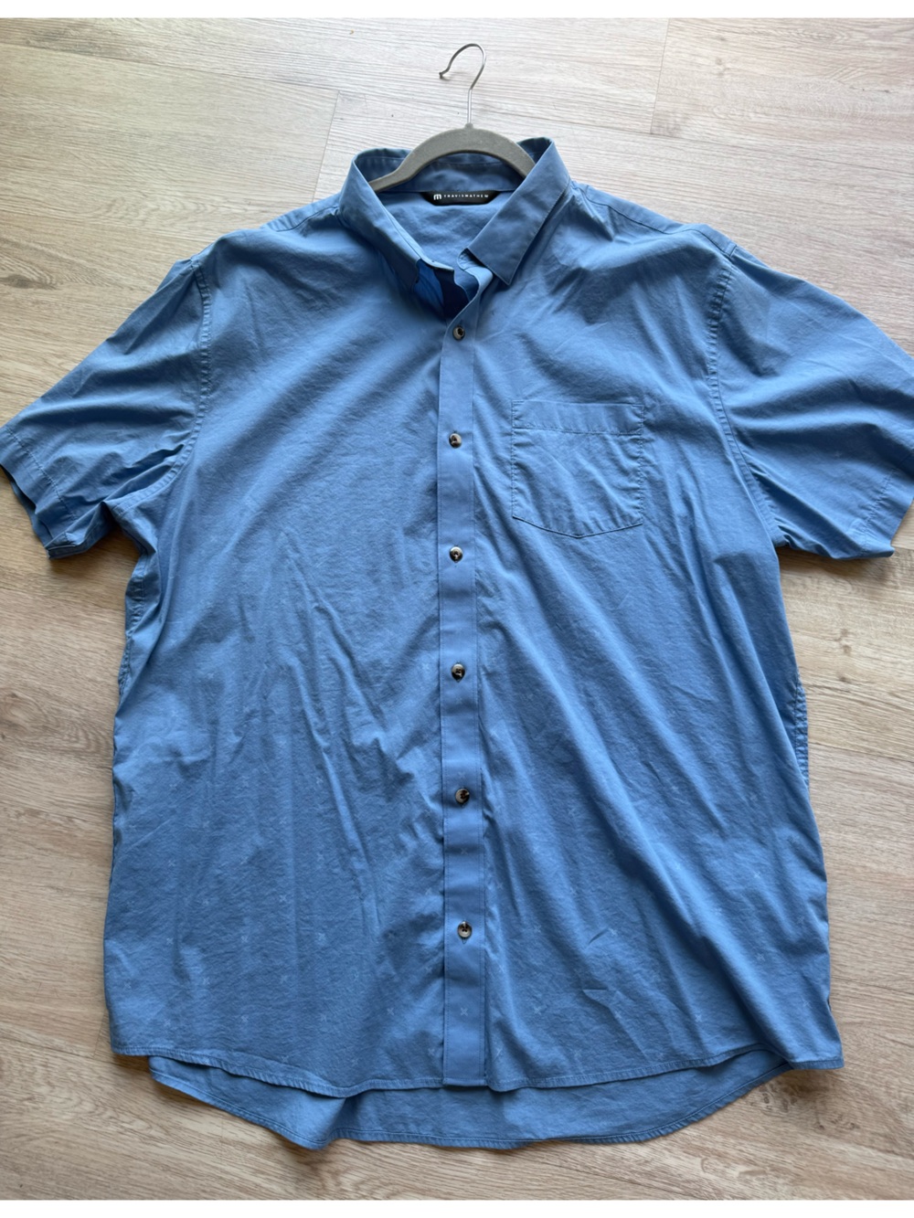 Travis Mathew Light Blue Short-Sleeve Button-Down Shirt